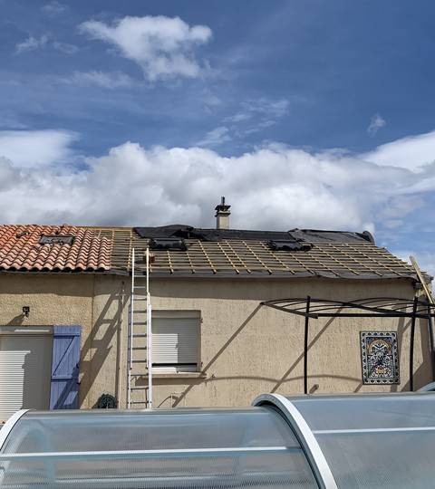 Réfection d'un toit à Bédarieux proche de Béziers
